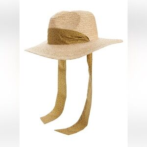 Madewell Mini Leopard Scarf Strap Straw Hat. Raffia Straw. S/M